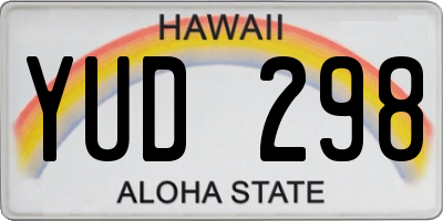 HI license plate YUD298