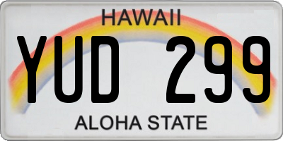 HI license plate YUD299