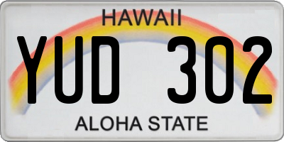 HI license plate YUD302