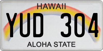 HI license plate YUD304