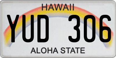 HI license plate YUD306