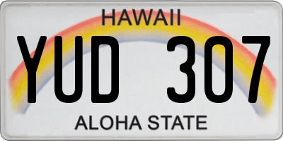 HI license plate YUD307