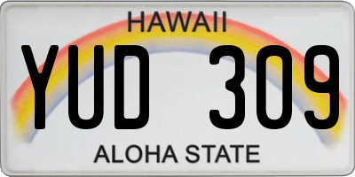 HI license plate YUD309