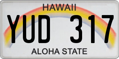 HI license plate YUD317