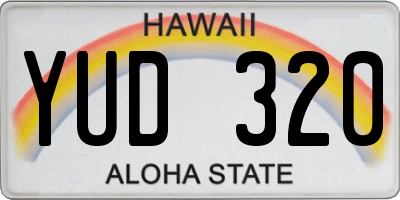 HI license plate YUD320