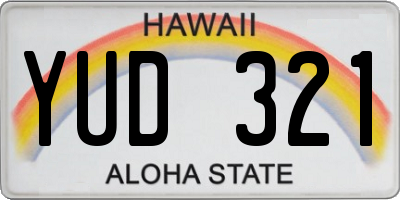 HI license plate YUD321