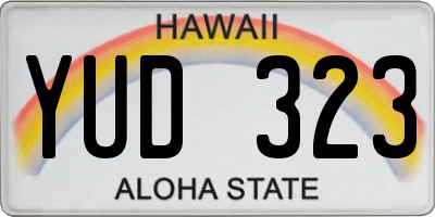 HI license plate YUD323