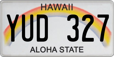 HI license plate YUD327