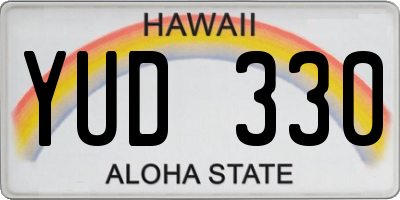 HI license plate YUD330