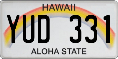 HI license plate YUD331