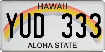 HI license plate YUD333