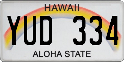 HI license plate YUD334