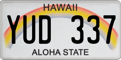 HI license plate YUD337