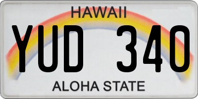 HI license plate YUD340
