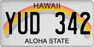 HI license plate YUD342
