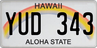 HI license plate YUD343