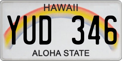 HI license plate YUD346