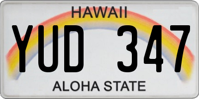 HI license plate YUD347