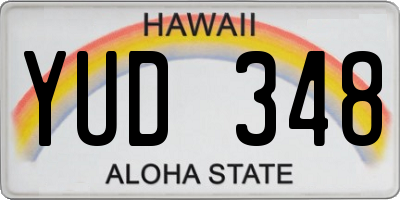 HI license plate YUD348