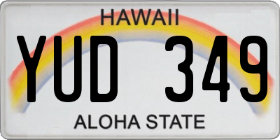 HI license plate YUD349