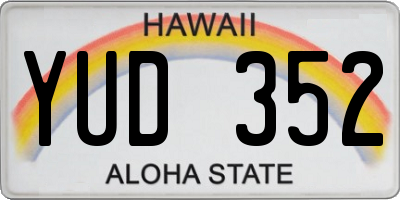HI license plate YUD352