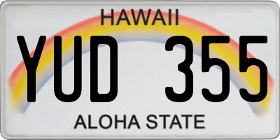 HI license plate YUD355