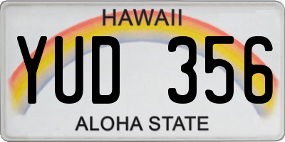 HI license plate YUD356