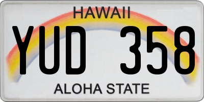 HI license plate YUD358