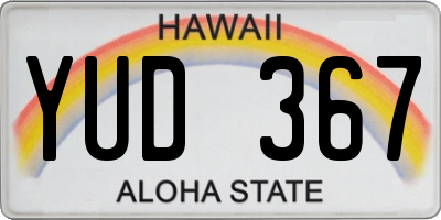 HI license plate YUD367