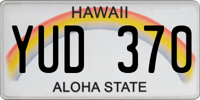 HI license plate YUD370