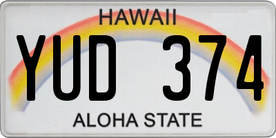 HI license plate YUD374