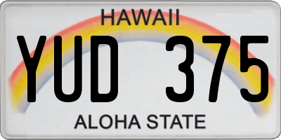 HI license plate YUD375