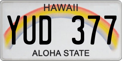 HI license plate YUD377