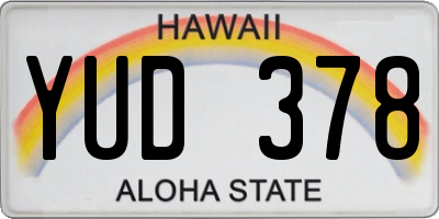 HI license plate YUD378