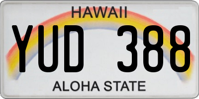 HI license plate YUD388