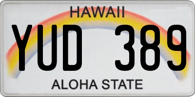 HI license plate YUD389