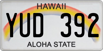 HI license plate YUD392