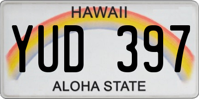 HI license plate YUD397