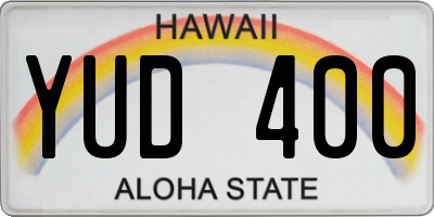 HI license plate YUD400