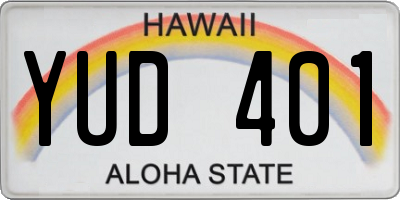 HI license plate YUD401