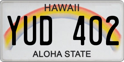 HI license plate YUD402