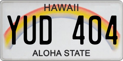 HI license plate YUD404