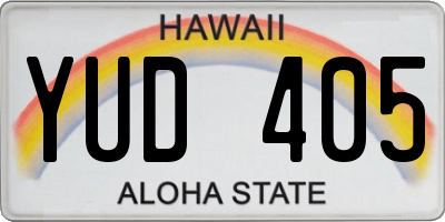 HI license plate YUD405
