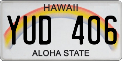 HI license plate YUD406