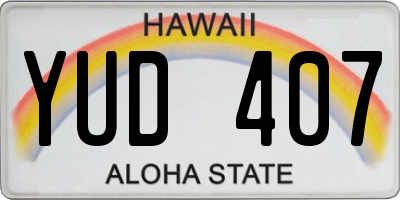HI license plate YUD407