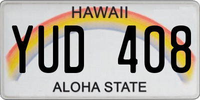 HI license plate YUD408