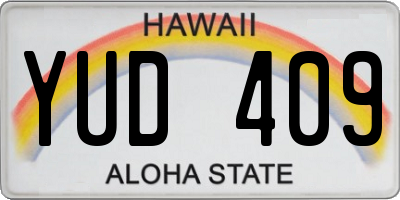 HI license plate YUD409