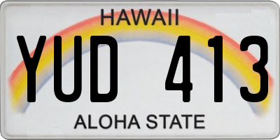 HI license plate YUD413