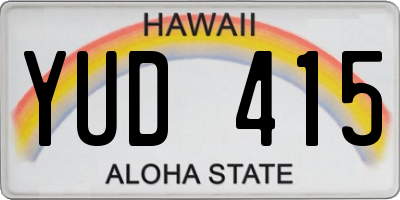 HI license plate YUD415