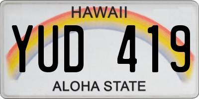 HI license plate YUD419